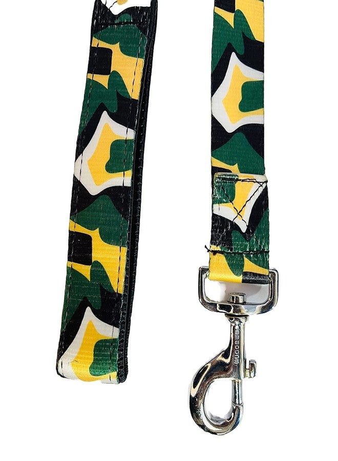 KittuPet طقم سرج ومقود KittuPet مطبوع من البوليستر، مبطن وقابل للتعديل، مانع للاختناق، مع مقود بطول 5 أقدام، مناسب للكلاب متوسطة وكبيرة الحجم، سرج مبطن مطبوع، مقود بطول 5 أقدام، لون أخضر مموه - Image 2